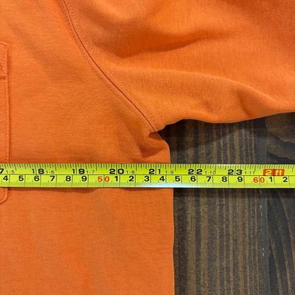 LANDS END Polo Shirt Mens L Orange Short Sleeve Pocket Pima Cotton Casual Top - Picture 5 of 6